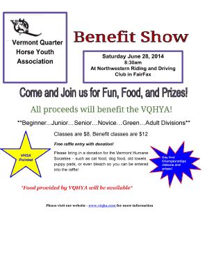 all proceeds will benefit wording.